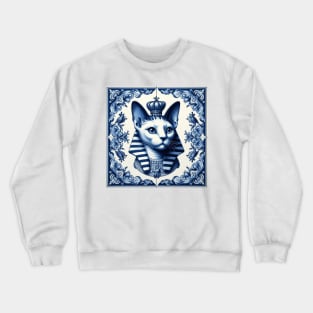 Delft Tile With Sphinx Cat No.1 Crewneck Sweatshirt